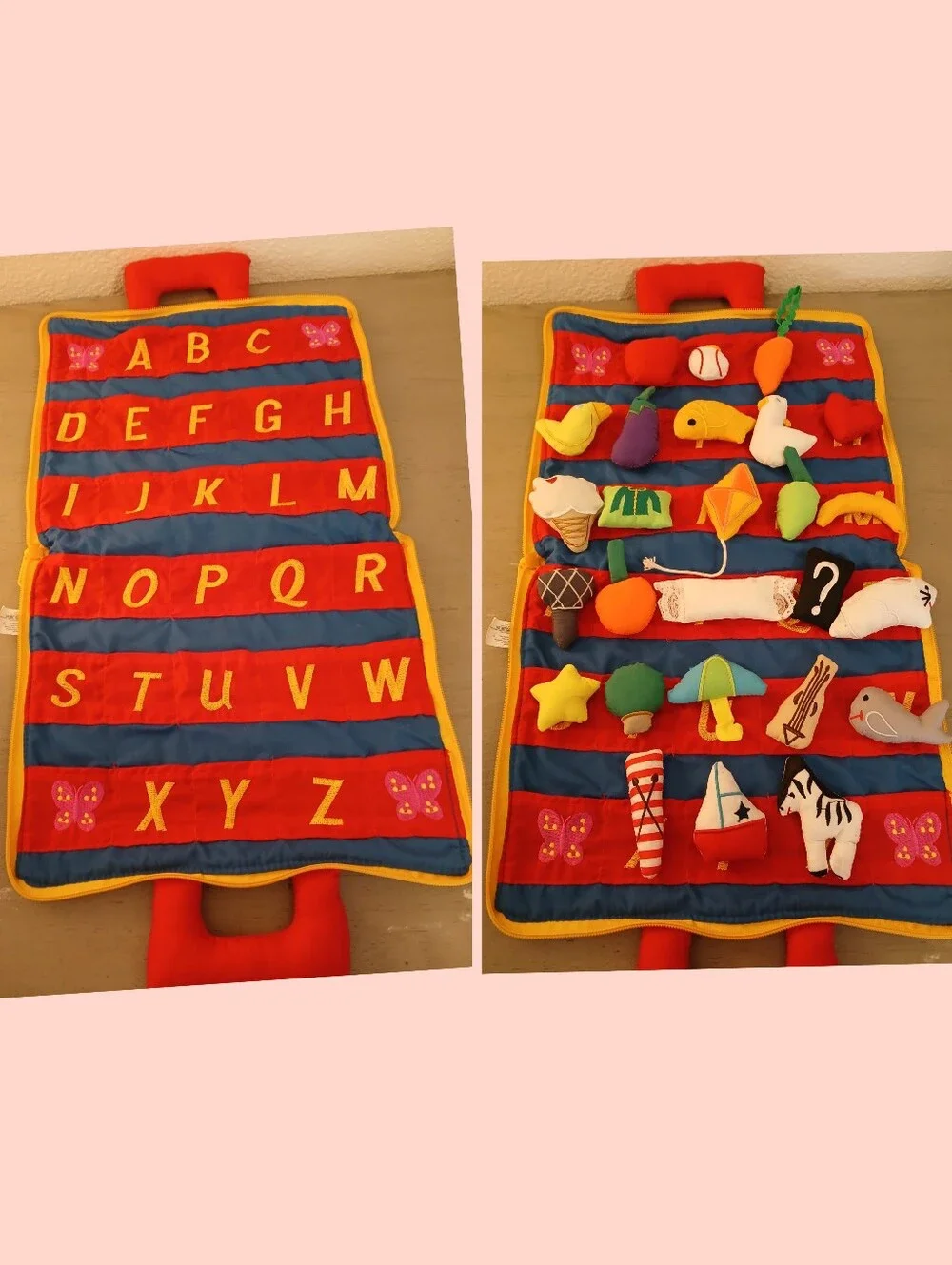 My Alphabet Soft Plush Zipper Case Educational Game full 26 Letter Set